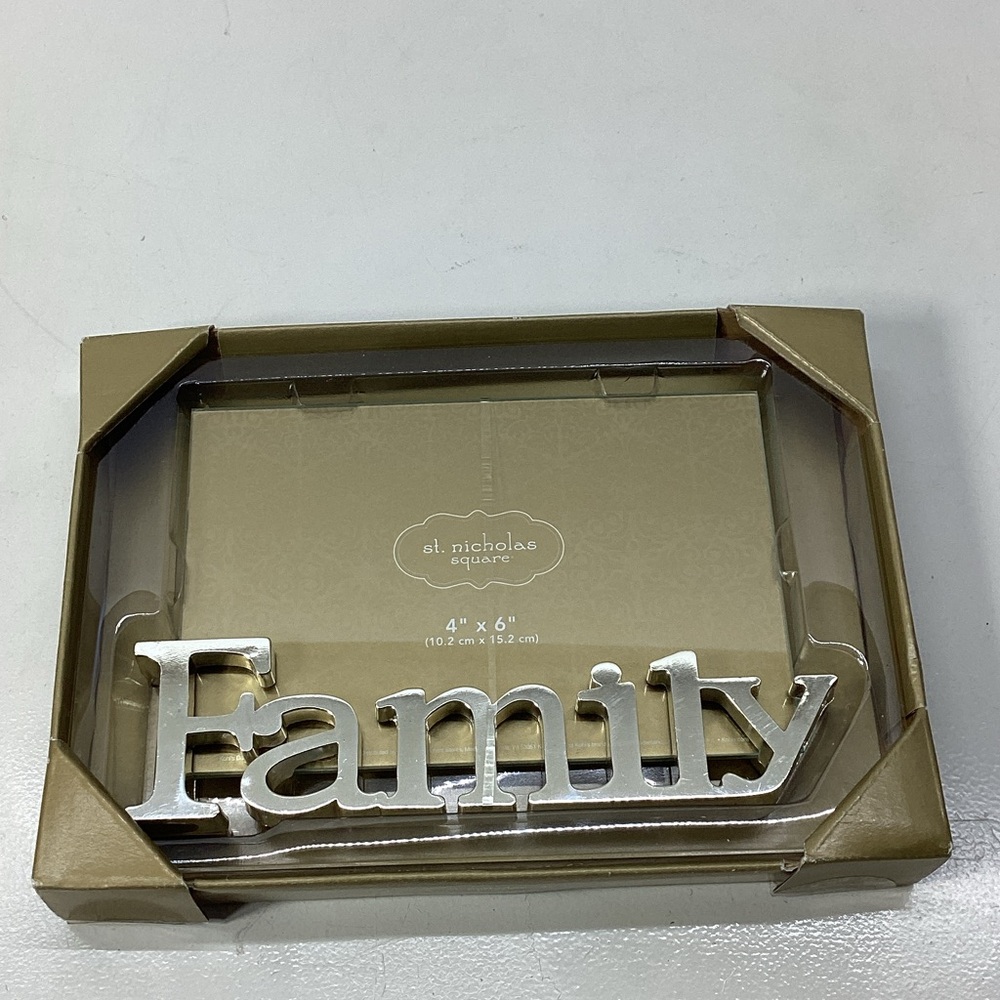 St. Nicholas Square Silver and Tan Family Frame